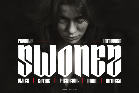 Swonez: The Gothic Display Font with Art Deco Soul